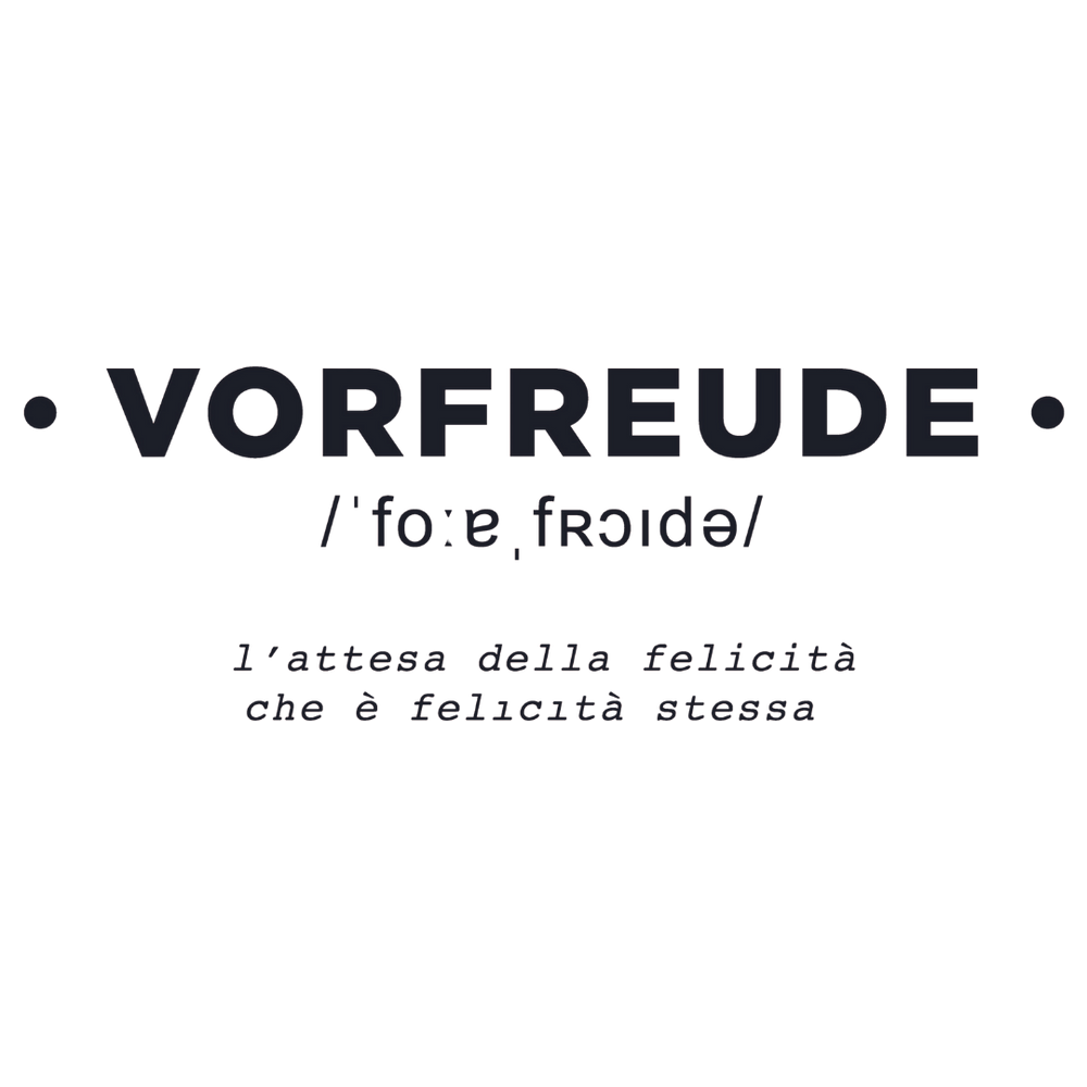 Adesivo 'VORFREUDE' che simboleggia l'attesa felice su parete - Wall Art by Stefano Cannizzaro.