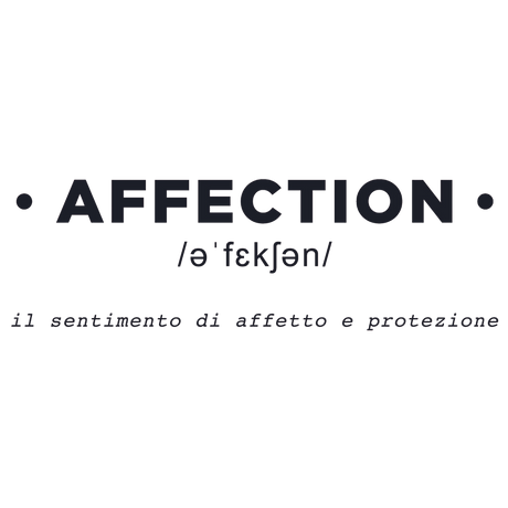 Adesivo murale 'AFFECTION' con etimologia e significato in italiano, per un tocco emotivo nell'arredo casa.