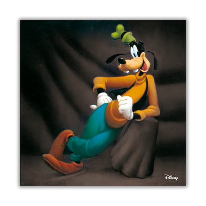 Sérigraphie artistique Disney Dingo - Édition limitée sur fond sombre