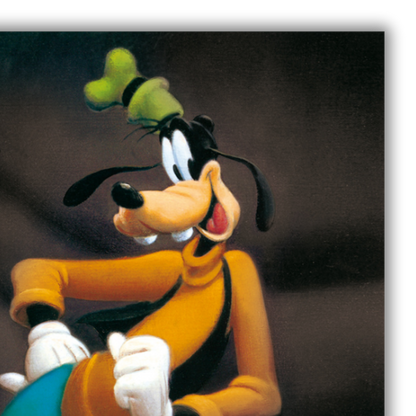 Sérigraphie artistique Disney Dingo - Édition limitée sur fond sombre
