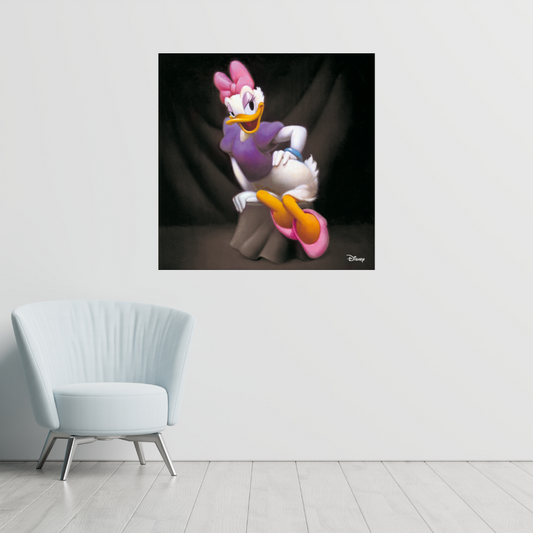 Artistic Silkscreen Disney Daisy Duck Sitting - Limited Edition