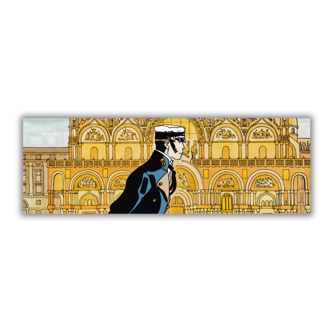 Quadro Passeggiata artistica in bianconero e a colori davanti alla Basilica di San Marco a Venezia, perfetta sintesi di storia e bellezza.