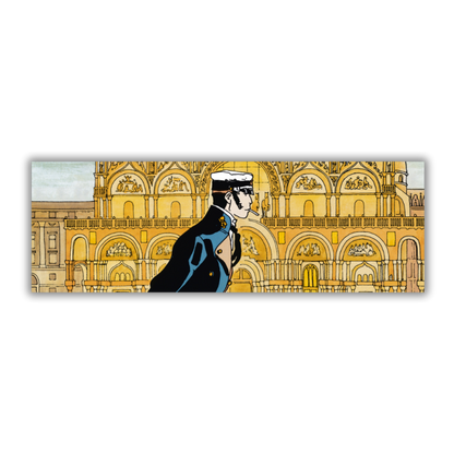 Quadro Passeggiata artistica in bianconero e a colori davanti alla Basilica di San Marco a Venezia, perfetta sintesi di storia e bellezza.
