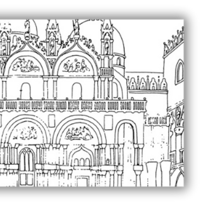 Dettaglio Quadro Passeggiata artistica in bianconero e a colori davanti alla Basilica di San Marco a Venezia, perfetta sintesi di storia e bellezza.