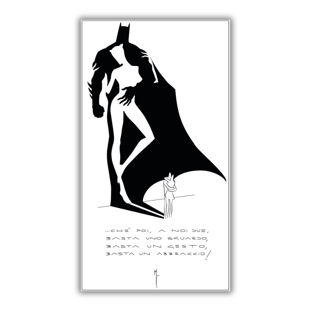 Adesivo Murale Batman e Catwoman 'Abbraccio Nell'Ombra'