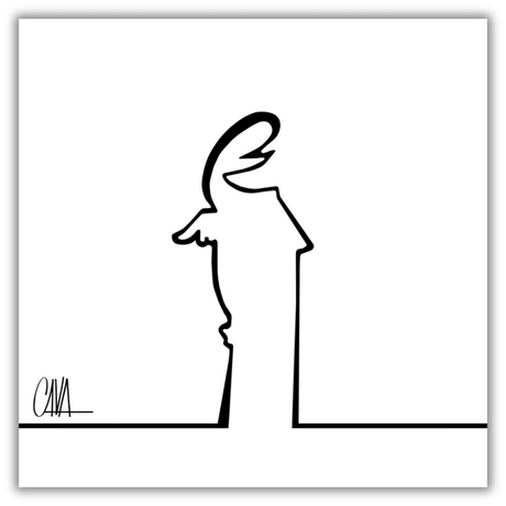 Arte minimalista MrLINEA su sfondo bianco