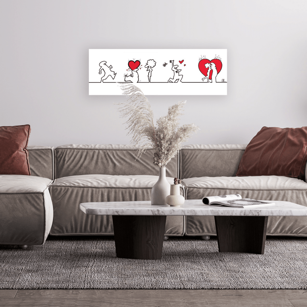 Stampa artistica MrLINEA su parete soggiorno