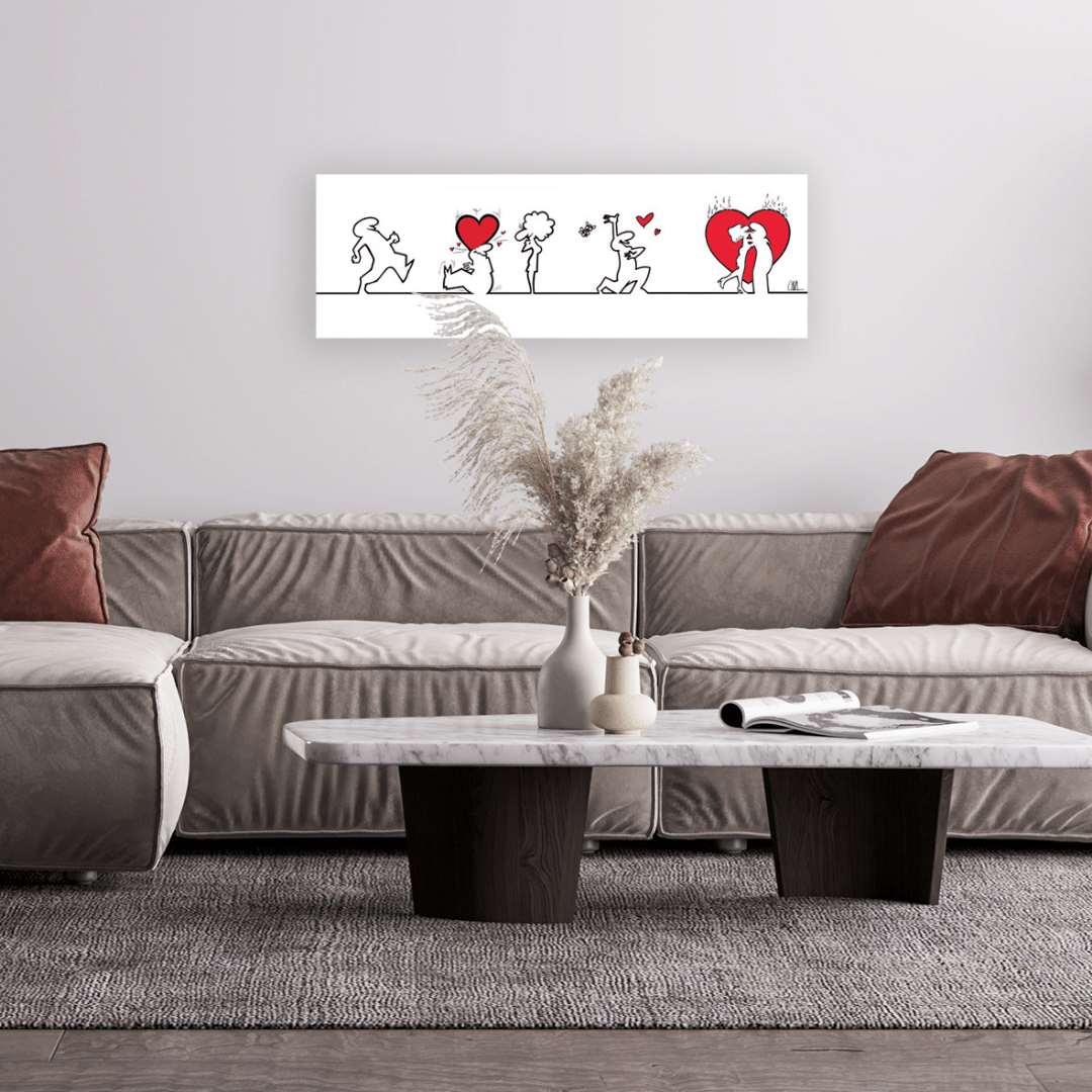 Stampa artistica MrLINEA su parete soggiorno