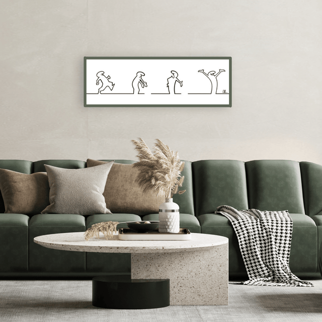 Serigrafia artistica MrLINEA su parete moderna