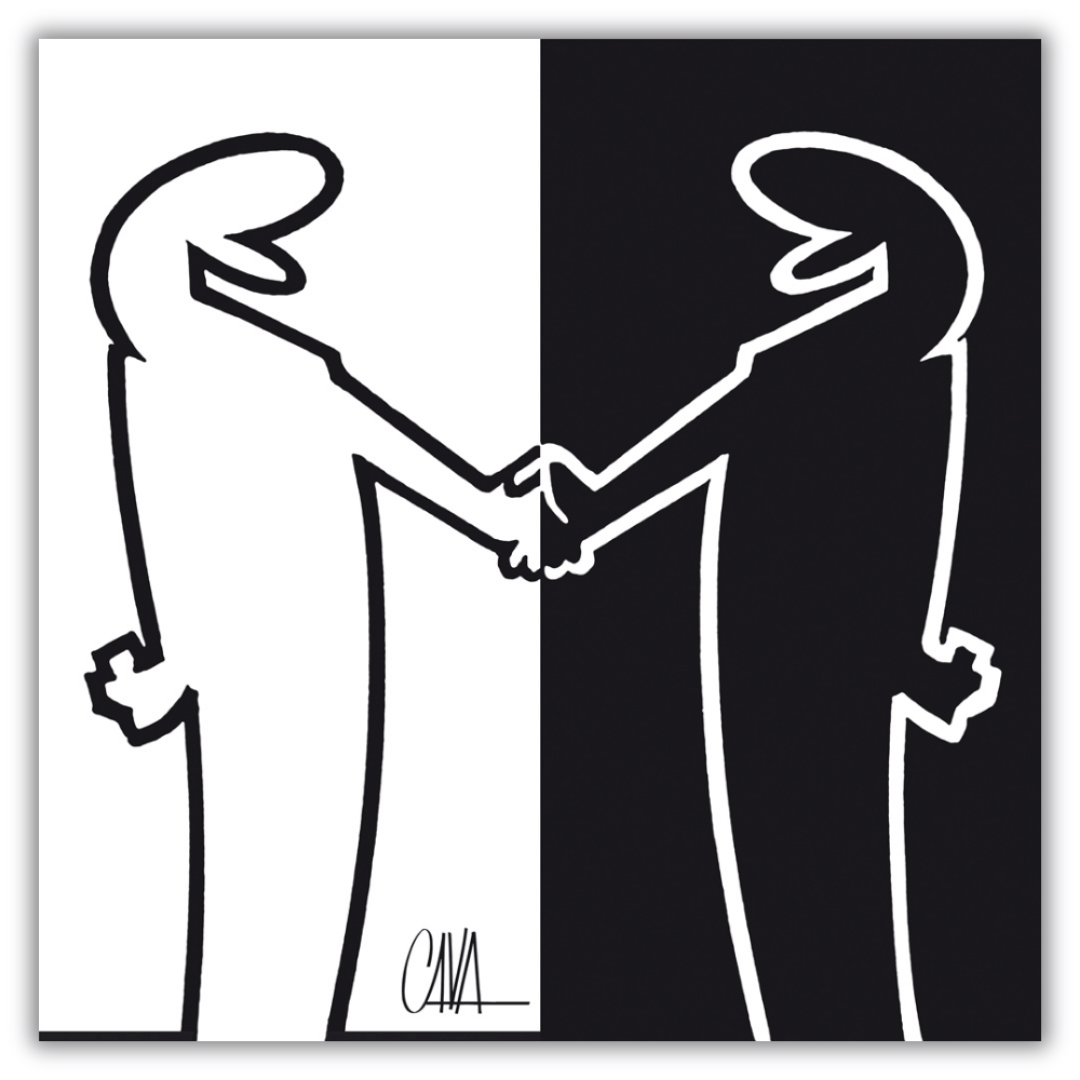 Quadro 'MrLINEA, Forza bianconeri!' di Osvaldo Cavandoli, omaggio artistico al leggendario club Juventus FC.