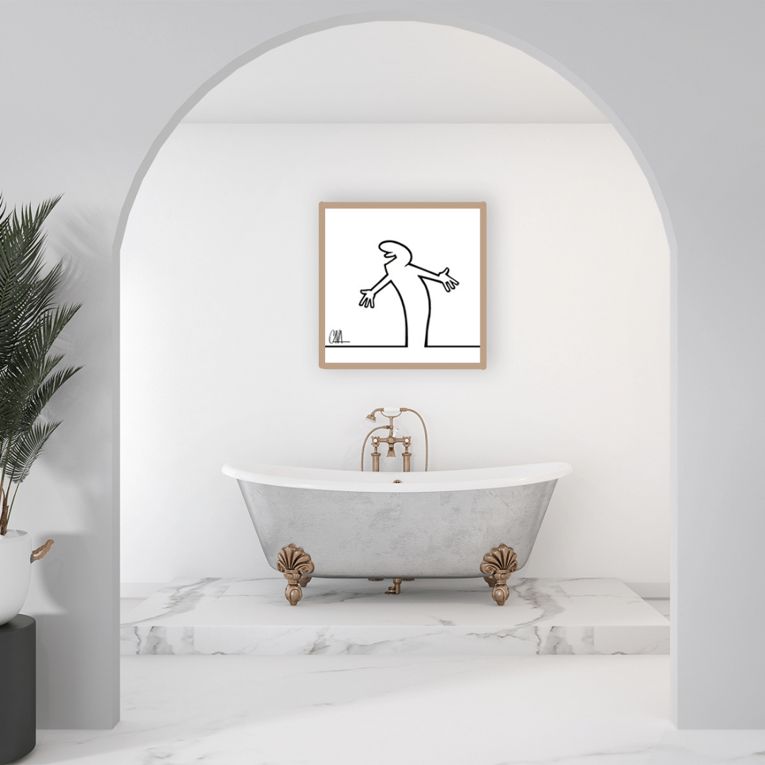 Quadro MrLINEA, ehilà!!! in bagno moderno