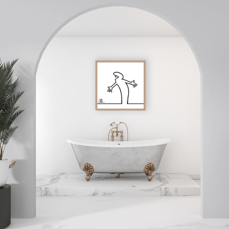 Quadro MrLINEA, ehilà!!! in bagno moderno