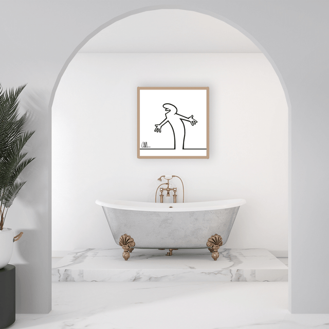 Quadro MrLINEA, ehilà!!! in bagno moderno