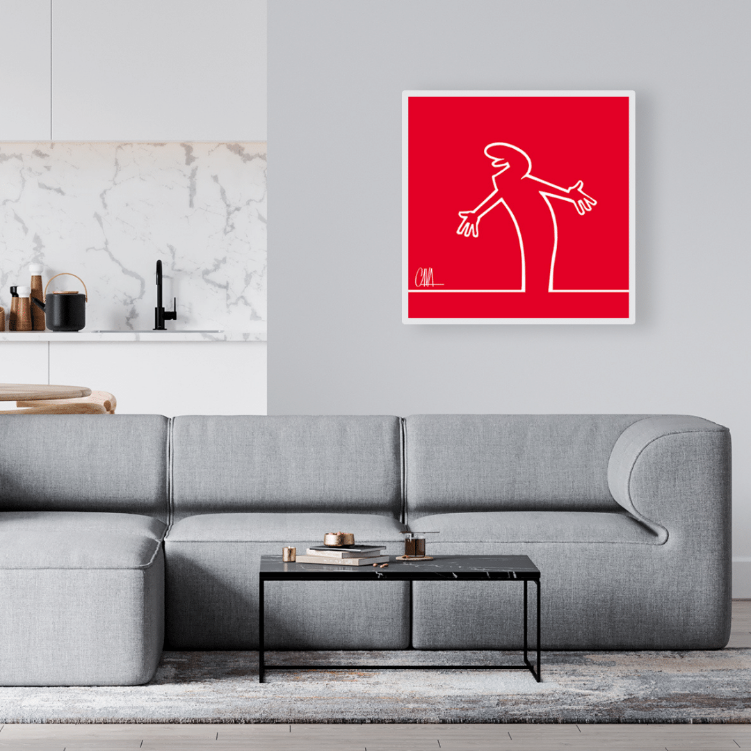 Quadro MrLINEA, ehilà!!! in soggiorno moderno