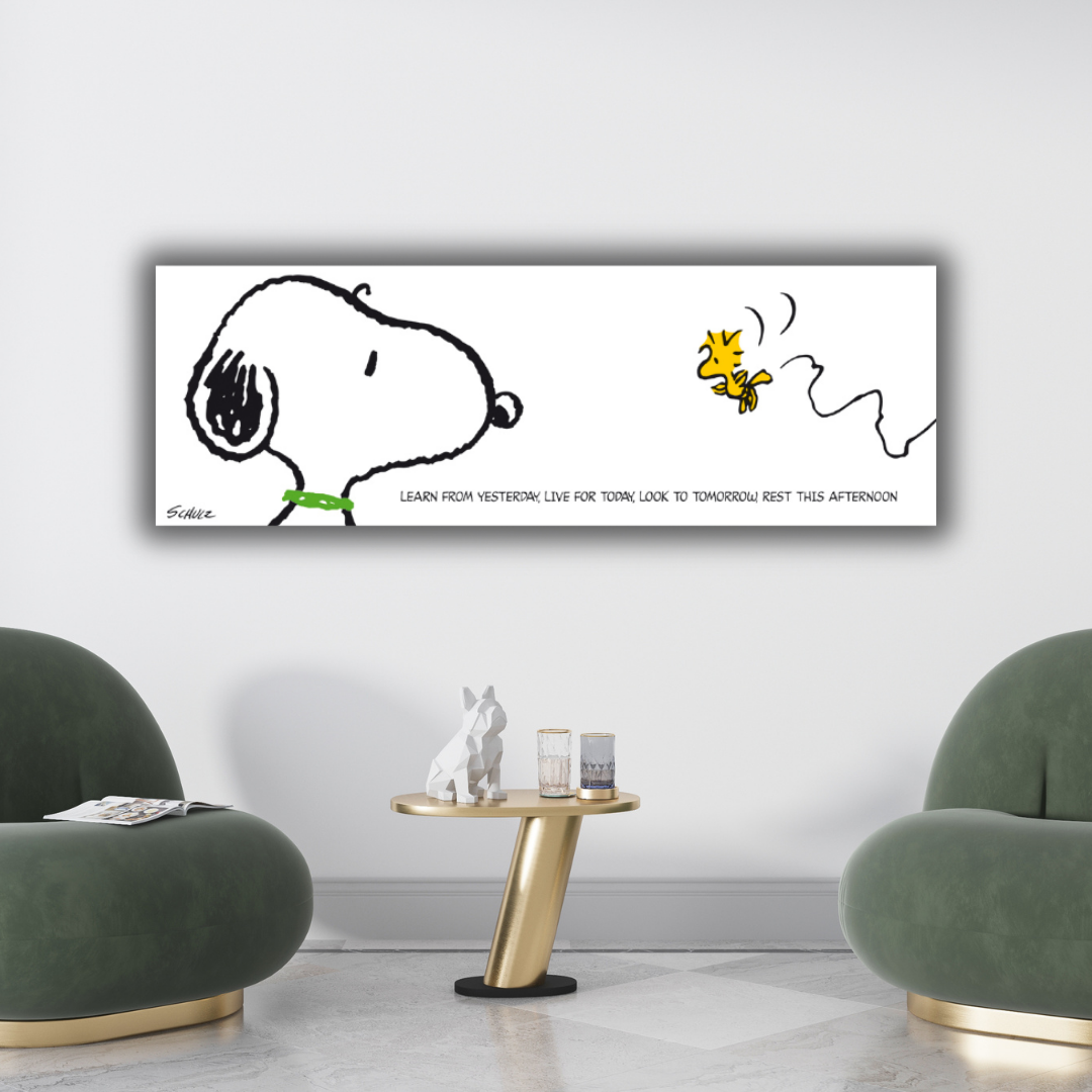 Arte Snoopy e Woodstock con frase ispiratrice