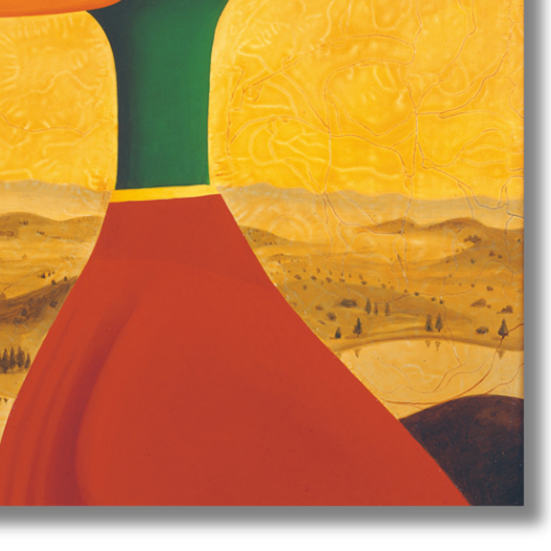 Dettaglio Quadro DUCA DUCK di Rossino, stampa serigrafata numerata con design iconico, perfetta per collezionisti ed estimatori d'arte. Questo è il papero maschio.