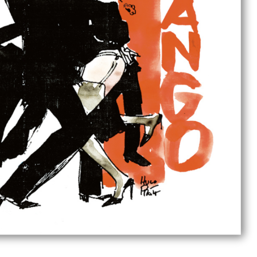 Dettaglio Il fervore del tango in 'La Cuchillada Argentina Imortal', un dinamico tributo di Pratt all'Argentina.