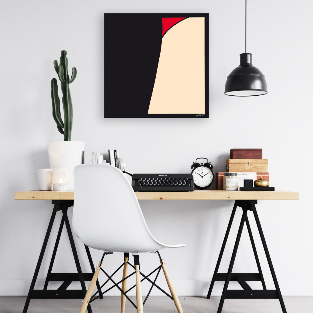 Ambientazione Opera d'arte di Hugo Pratt che cattura una gamba di donna in tango con accenti rossi, esprimendo movimento e sensualità.