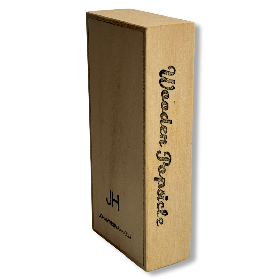 Retro della scatola con logo Johnny Hermann
