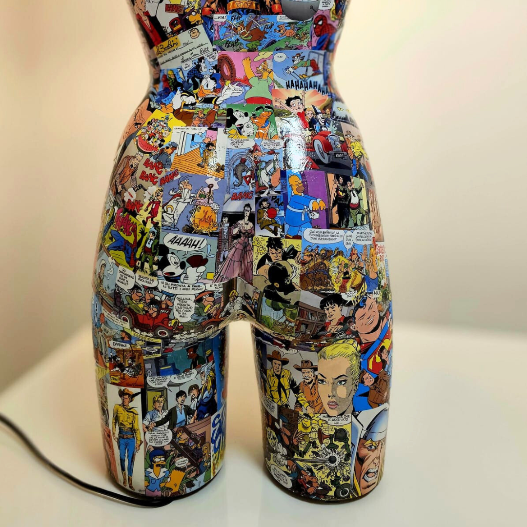 Parte inferiore lampada COMIXLIGHT con fumetti