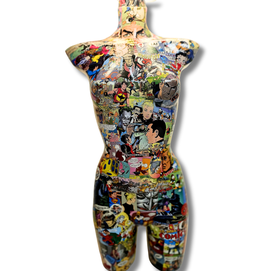 Dettaglio lampada COMIXLIGHT con immagini di fumetti