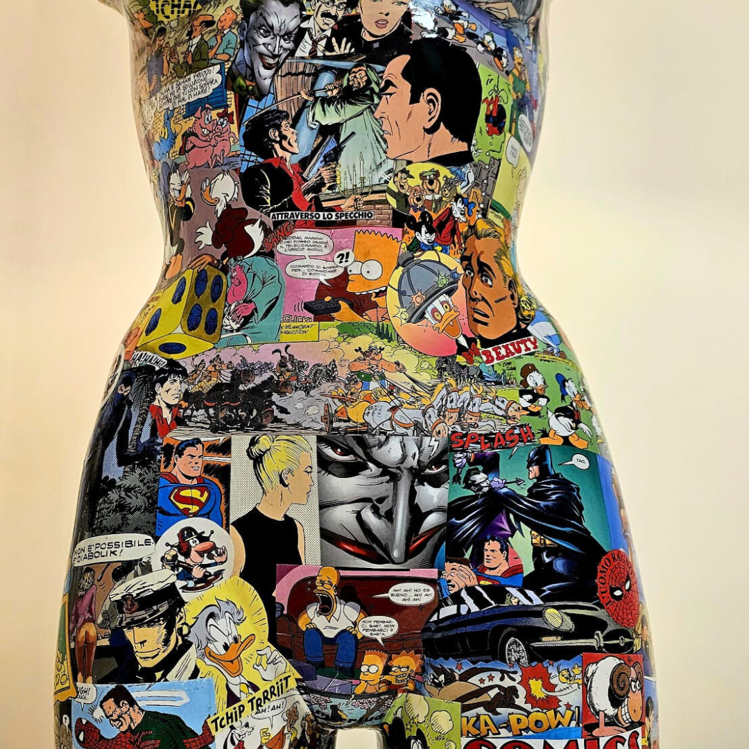 Parte centrale lampada COMIXLIGHT con fumetti