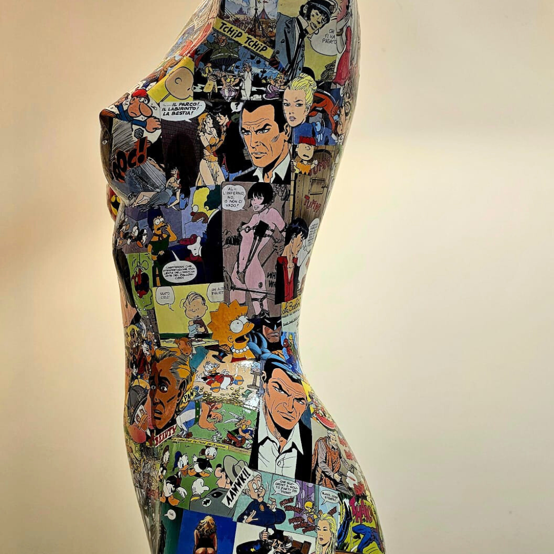 Dettaglio profilo lampada COMIXLIGHT con fumetti