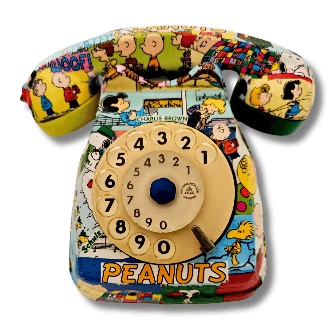 Telefono artistico Peanuts decorato a mano
