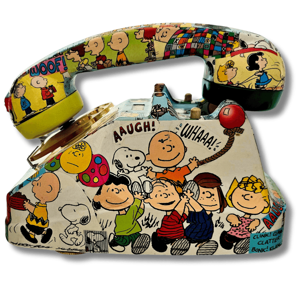 Telefono decorato Peanuts con personaggi iconici