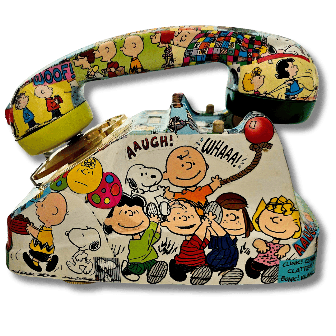 Telefono decorato Peanuts con personaggi iconici