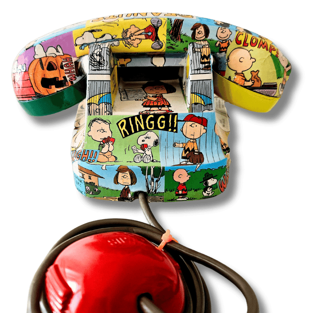 Telefono artistico Peanuts con cavo e illustrazioni