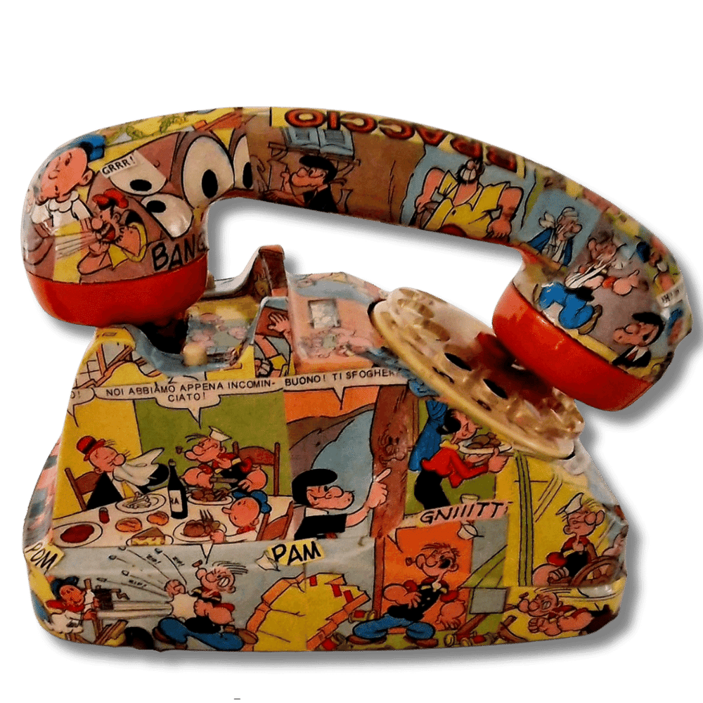 Telefono da collezione Popeye con illustrazioni vivaci