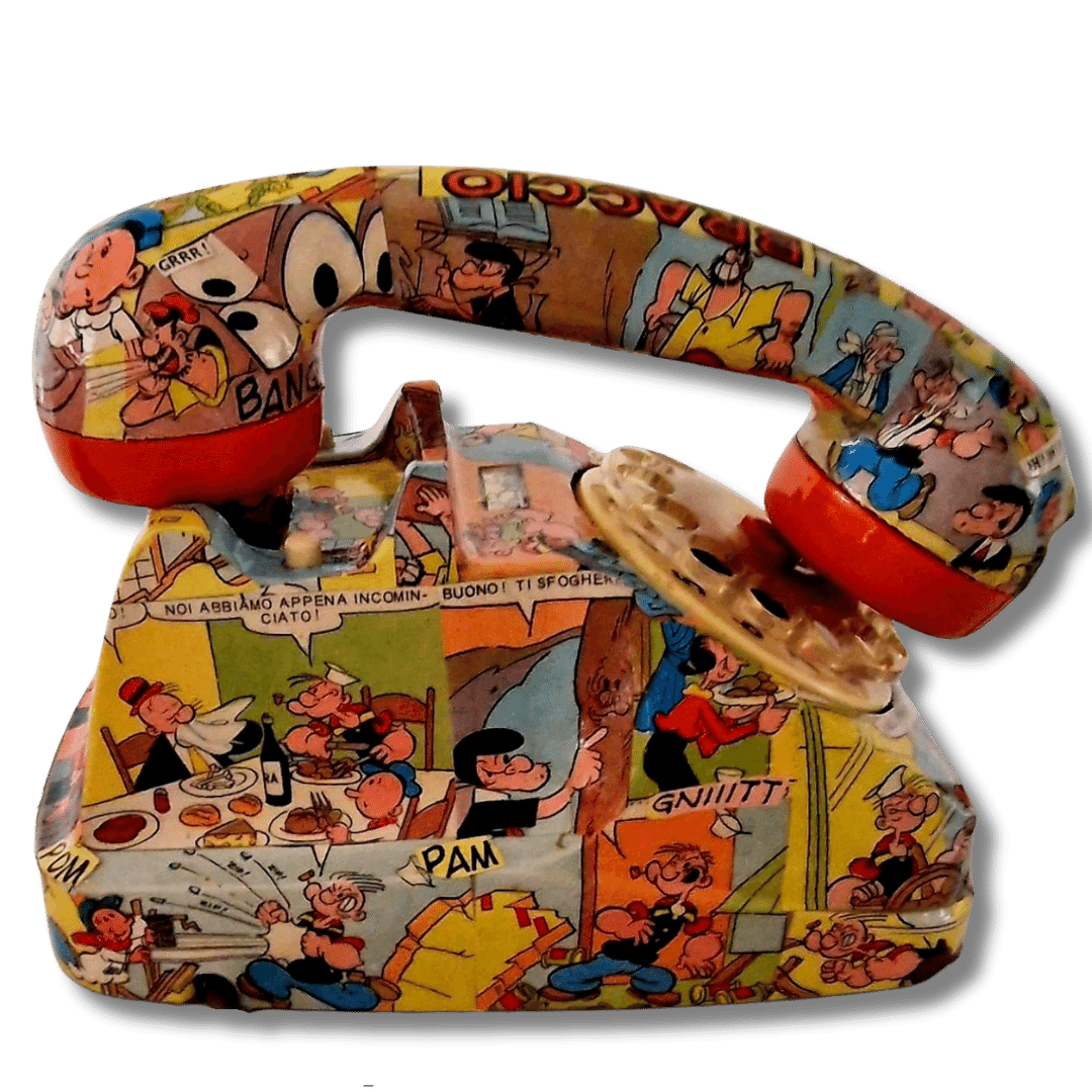 Telefono da collezione Popeye con illustrazioni vivaci