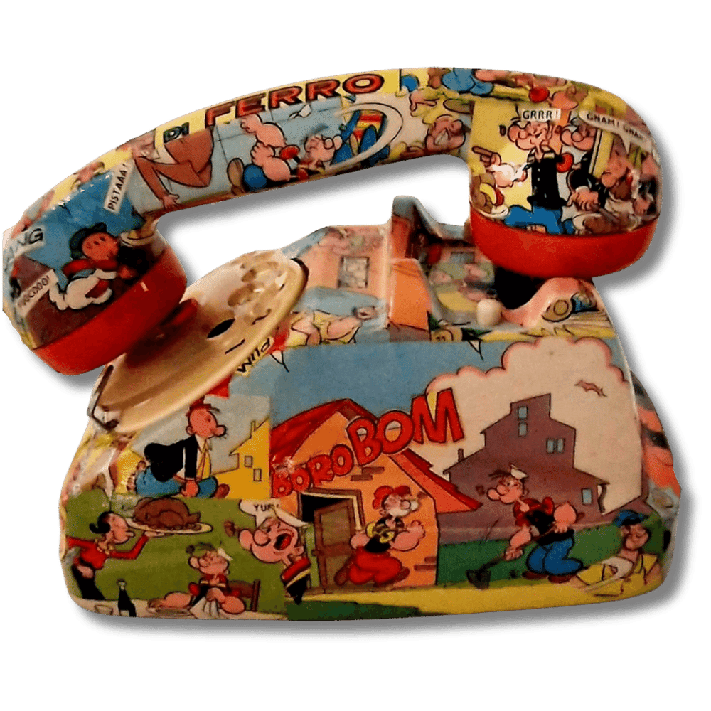 Telefono decorato a tema fumetto Popeye