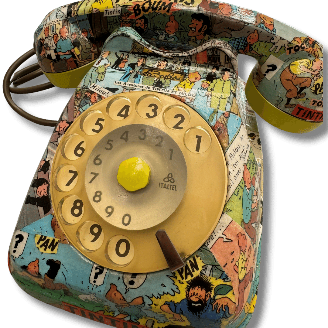 Telefono da collezione con tema fumetti di Tintin