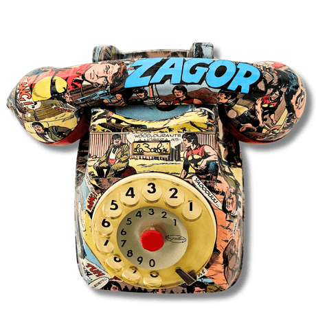 Telefono artistico ZAGOR con dettagli fumettistici
