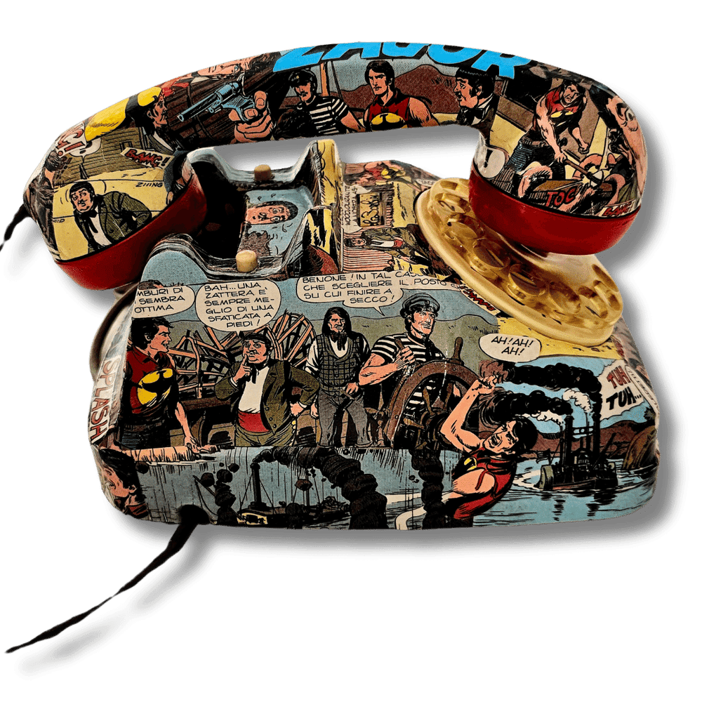 Telefono da collezione ZAGOR con illustrazioni fumetto