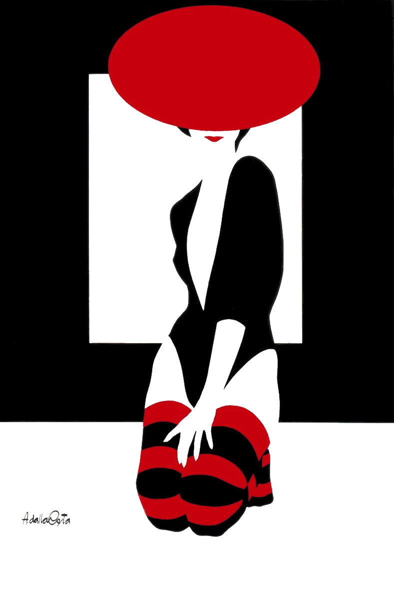 Serigrafia "THE RED HAT" di Amleto Dalla Costa