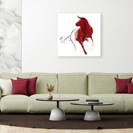 Ambientazione Quadro TORO nel f.to 90x90 cm. Acquista la PASSIONE GRANATA!
