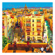 Vista colorata di Valencia con tapas, paella e sangria, parte della collezione "IMAGINE ALL THE PEOPLE" di Pierpaolo Rovero.
