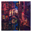 Scena notturna veneziana con gondole e luci romantiche, parte della collezione "IMAGINE ALL THE PEOPLE" di Pierpaolo Rovero.