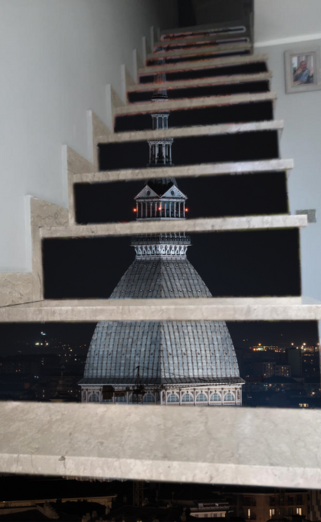 Adesivo scala con immagine della Mole Antonelliana