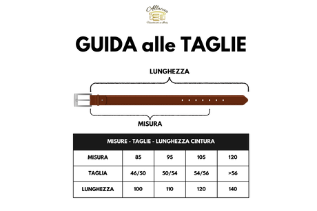 Illustrazione misure cintura artigianale