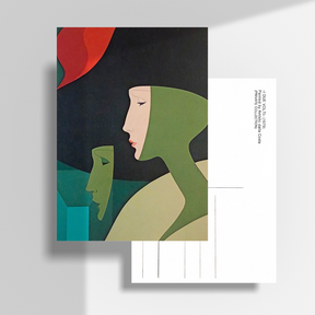 Cartolina artistica I DUE VOLTI di A. Dalla Costa, 1979