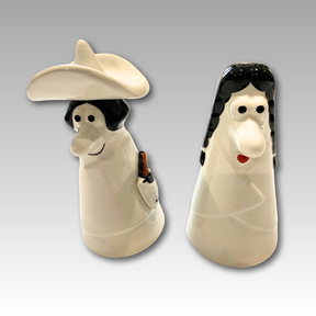 Figure stilizzate Carmencita e Caballero in ceramica