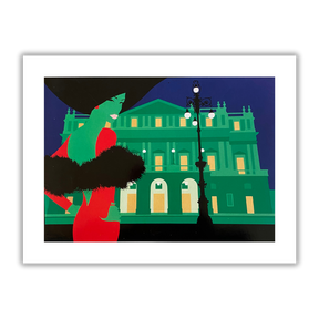 Quadro Serigrafia 'Teatro Alla Scala' di Amleto Dalla Costa, arte limitata e firmata, cattura l'essenza della cultura e eleganza italiana.