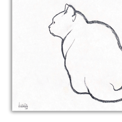 Original sketch Cat nr.4 - Amleto Dalla Costa