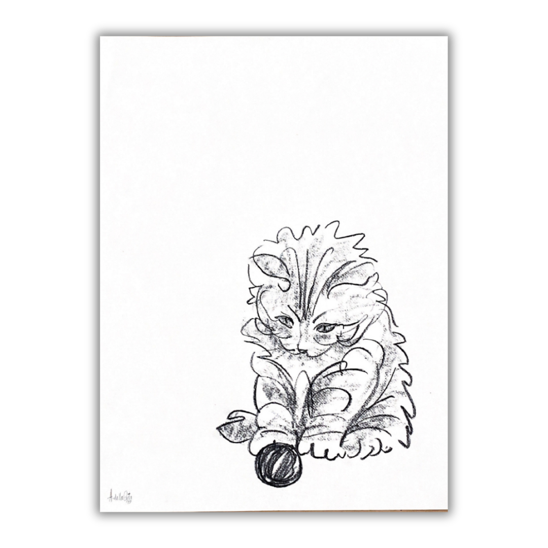 Original sketch Cat nr.5 - Amleto Dalla Costa