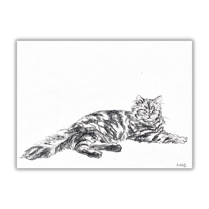 Original sketch Cat nr.10 - Amleto Dalla Costa