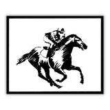Quadro Serigrafia di un cavallo galoppante di Amleto Dalla Costa, parte della collezione Black&White Horses, esprime libertà e forza.